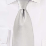 Light Silver Solid Necktie - Men Suits