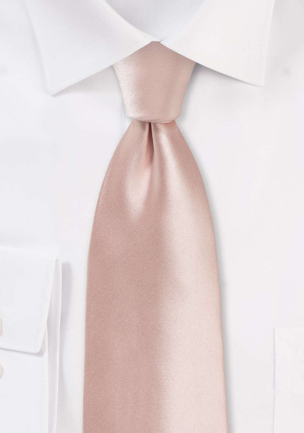 Peach Blush Solid Necktie - Men Suits