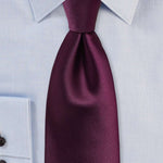 Plum Solid Necktie - Men Suits