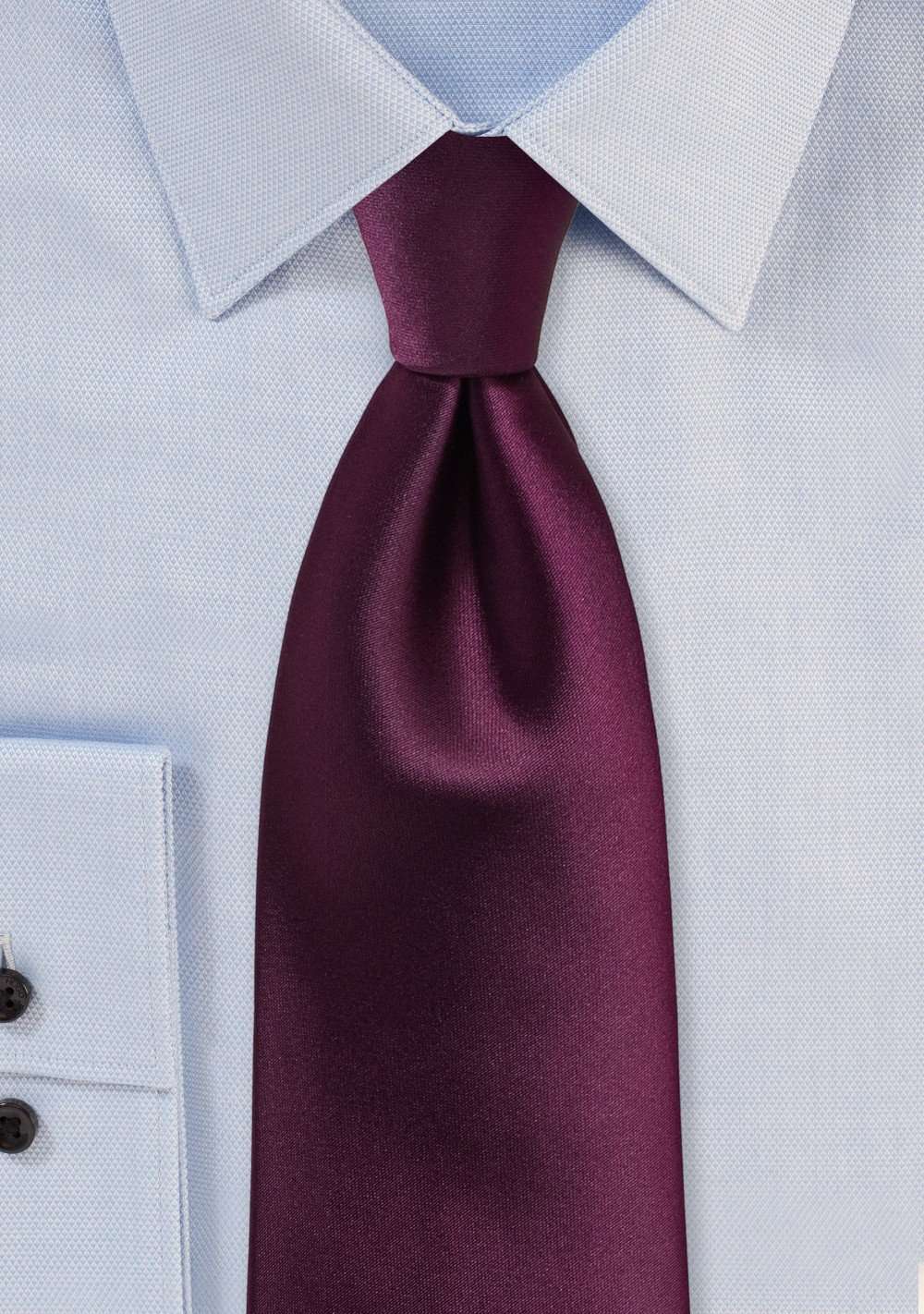 Plum Solid Necktie - Men Suits