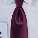 Plum Solid Necktie - Men Suits