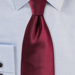 Wine Solid Necktie - Men Suits