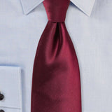 Wine Solid Necktie - Men Suits