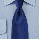 Navy Herringbone Necktie - Men Suits