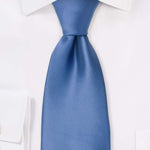 Riviera Blue Solid Necktie - Men Suits
