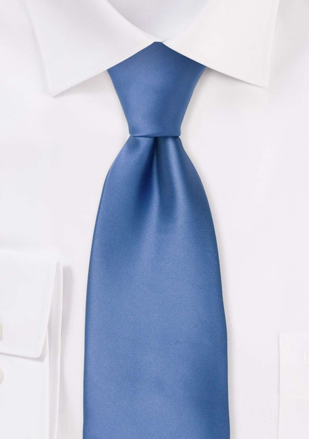 Riviera Blue Solid Necktie - Men Suits