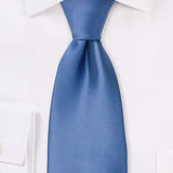 Riviera Blue Solid Necktie - Men Suits