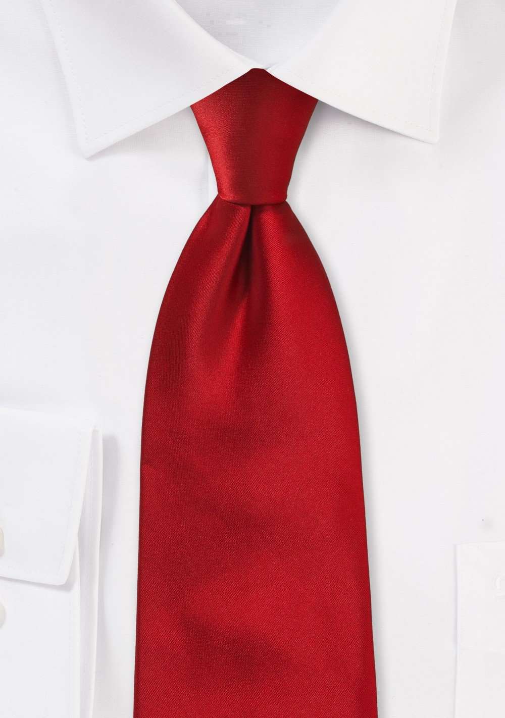 Crimson Solid Necktie - Men Suits