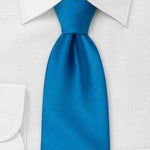 Dodger Blue Solid Necktie - Men Suits