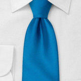Dodger Blue Solid Necktie - Men Suits