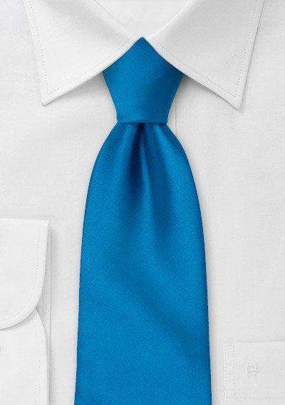 Dodger Blue Solid Necktie - Men Suits