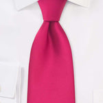 Hot Magenta Solid Necktie - Men Suits
