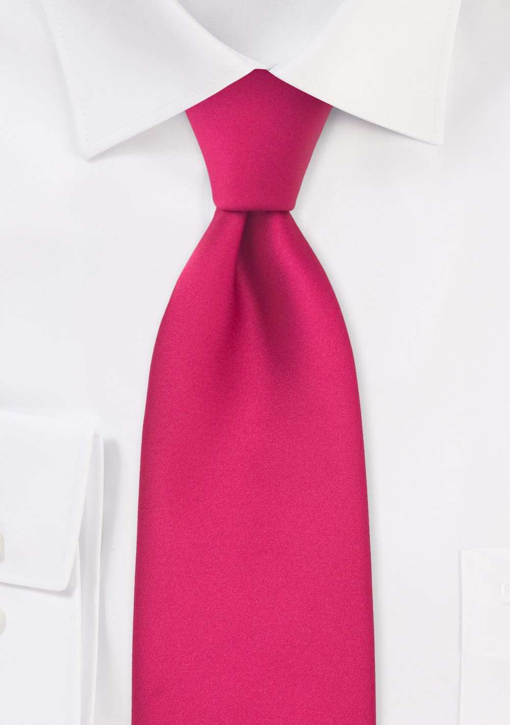 Hot Magenta Solid Necktie - Men Suits