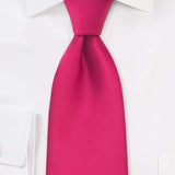 Hot Magenta Solid Necktie - Men Suits
