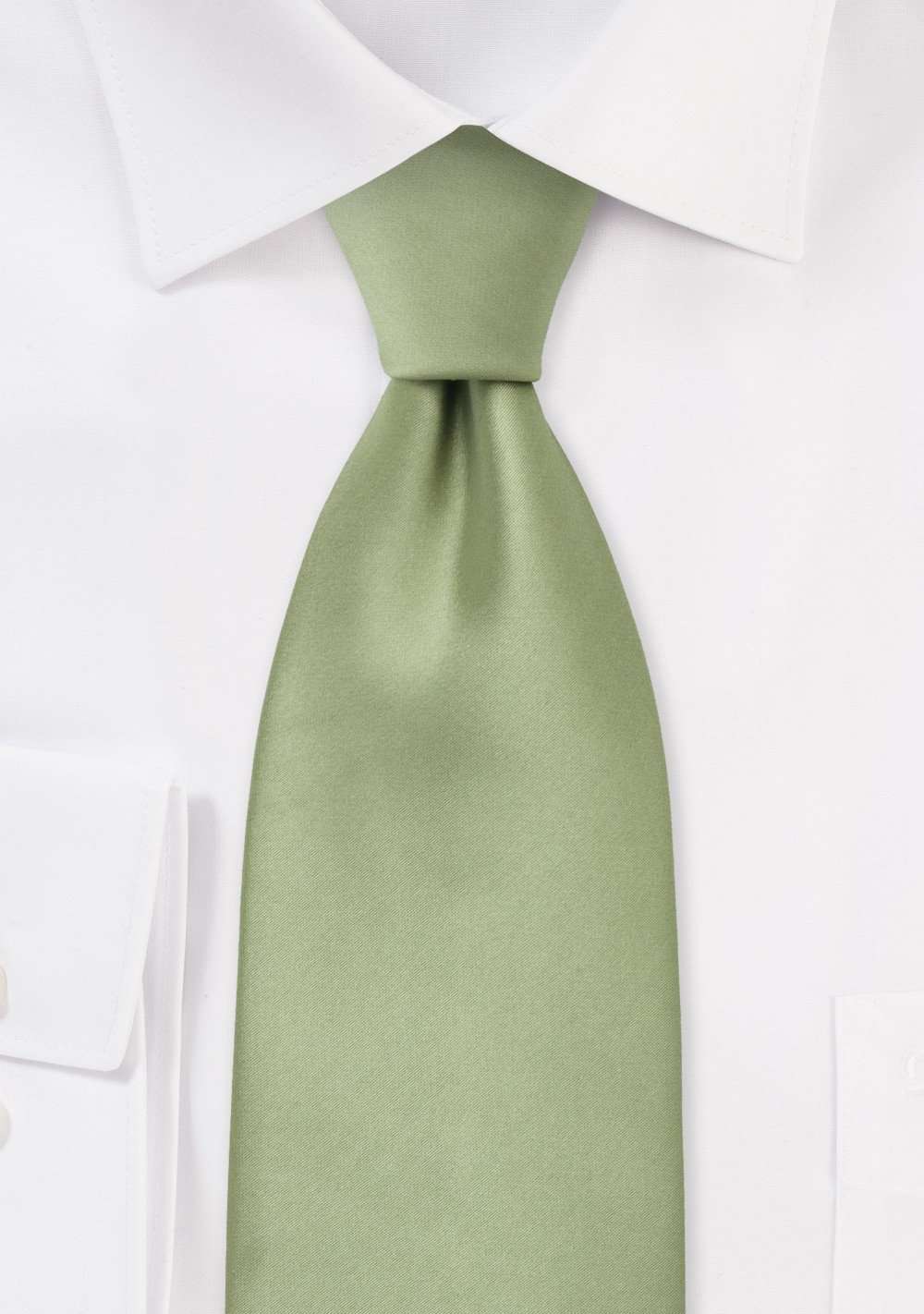 Sage Green Solid Necktie - Men Suits