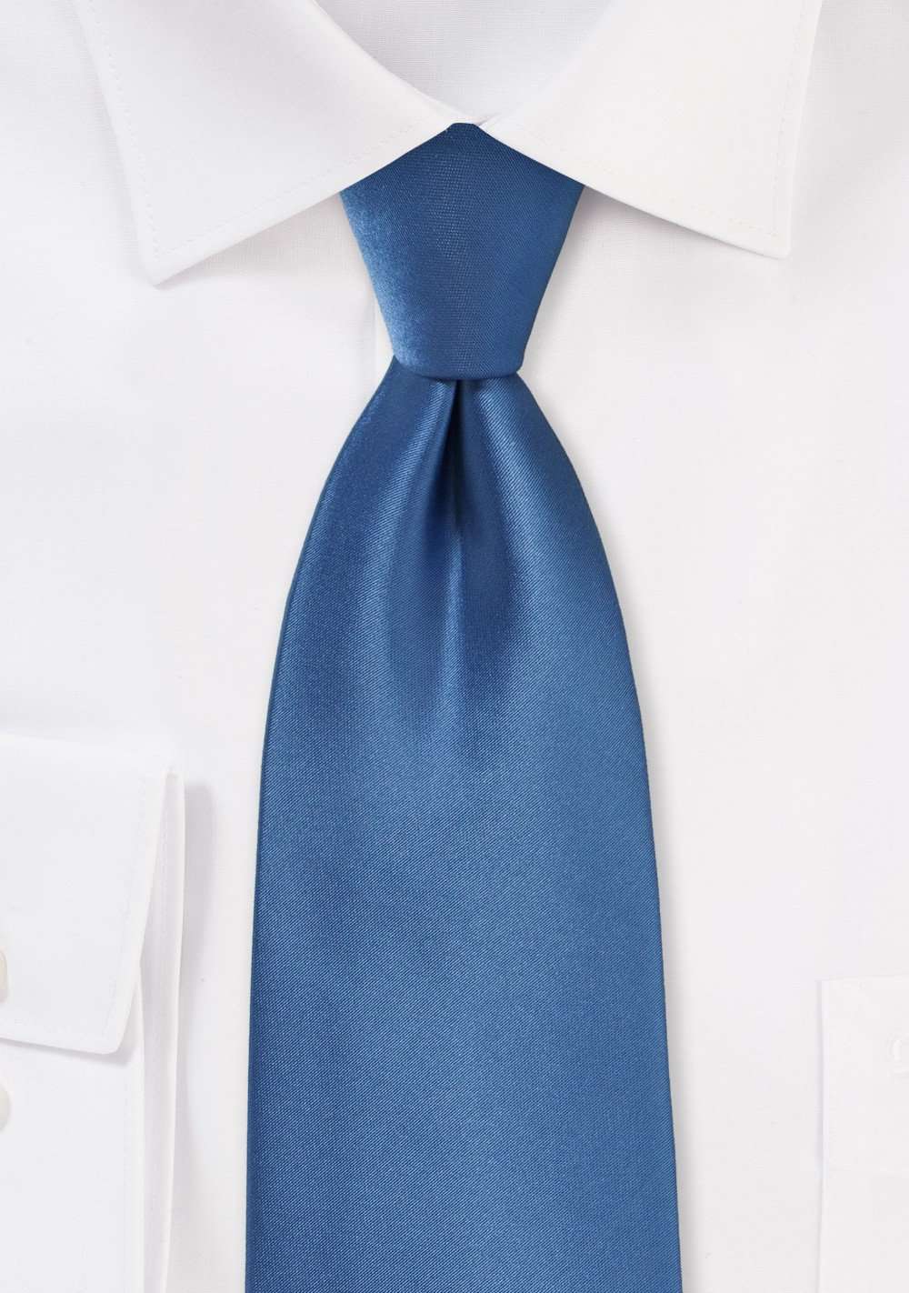 Steel Blue Solid Necktie - Men Suits