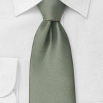 Olive Solid Necktie - Men Suits