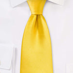 Sun Yellow Solid Necktie - Men Suits