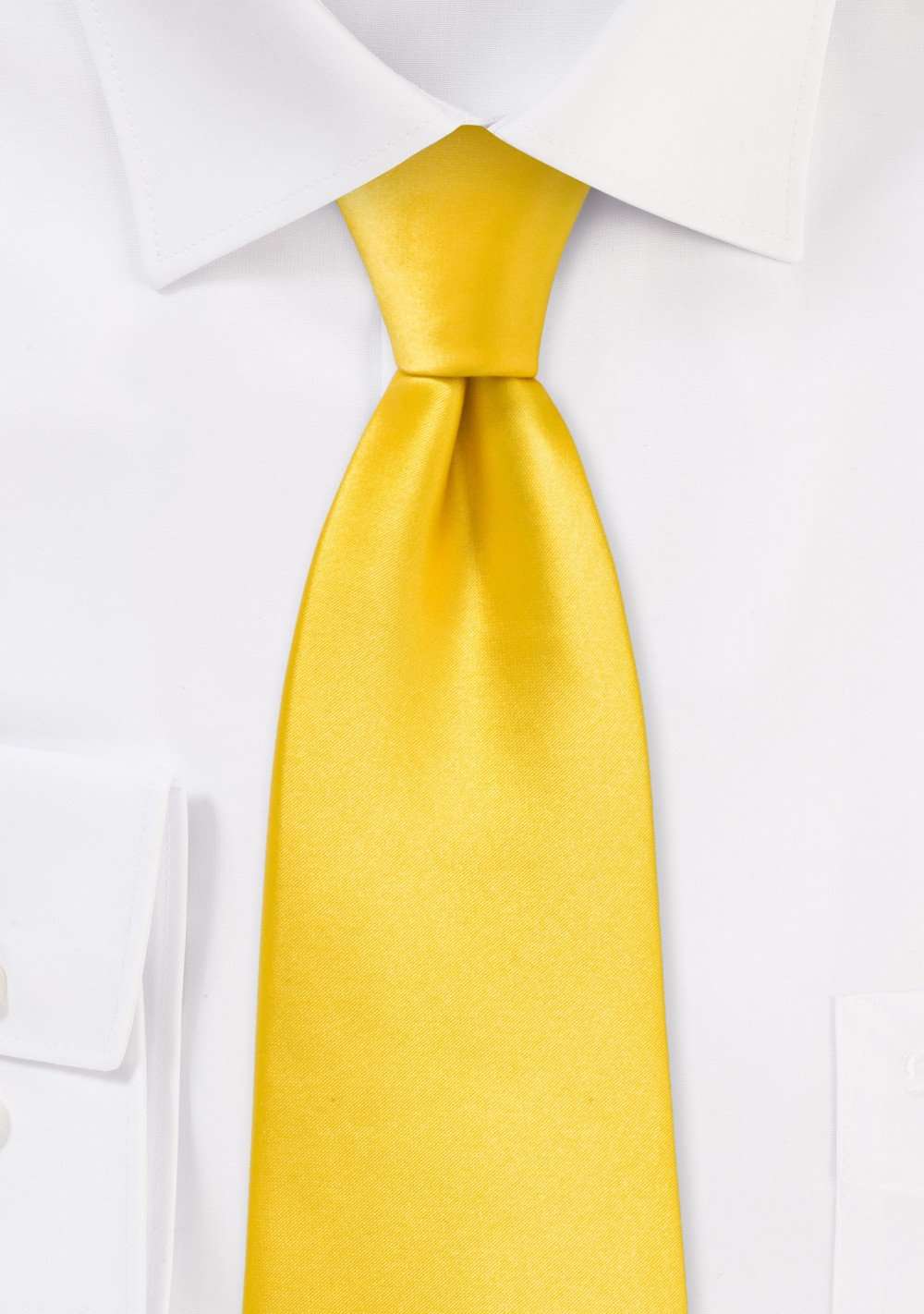 Sun Yellow Solid Necktie - Men Suits