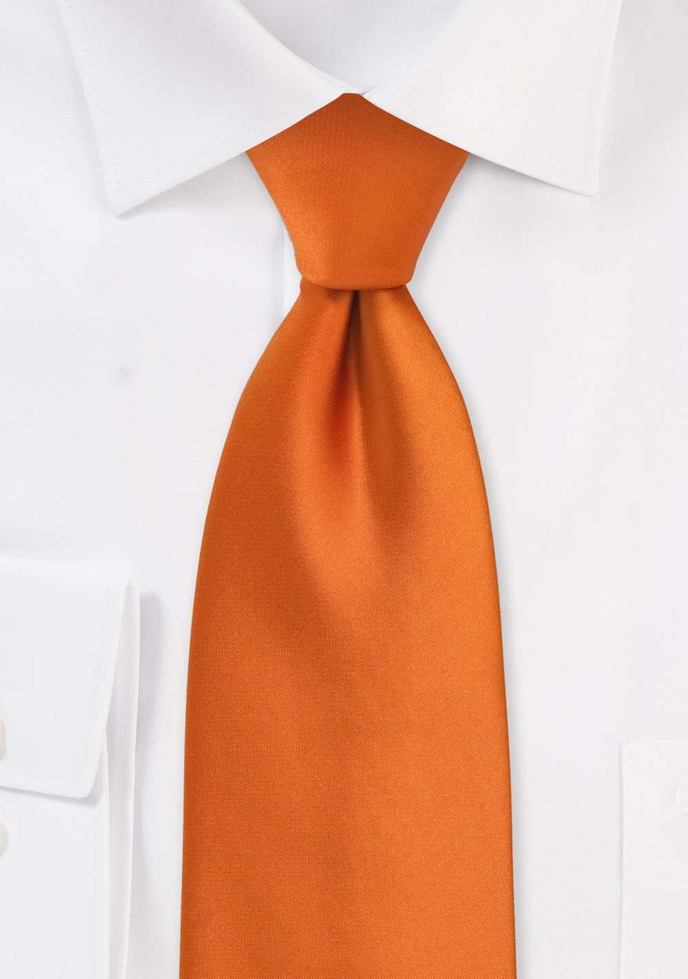 Orange Solid Necktie - Men Suits