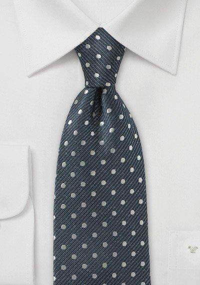 Steel-Silver Polka Dot Necktie - Men Suits