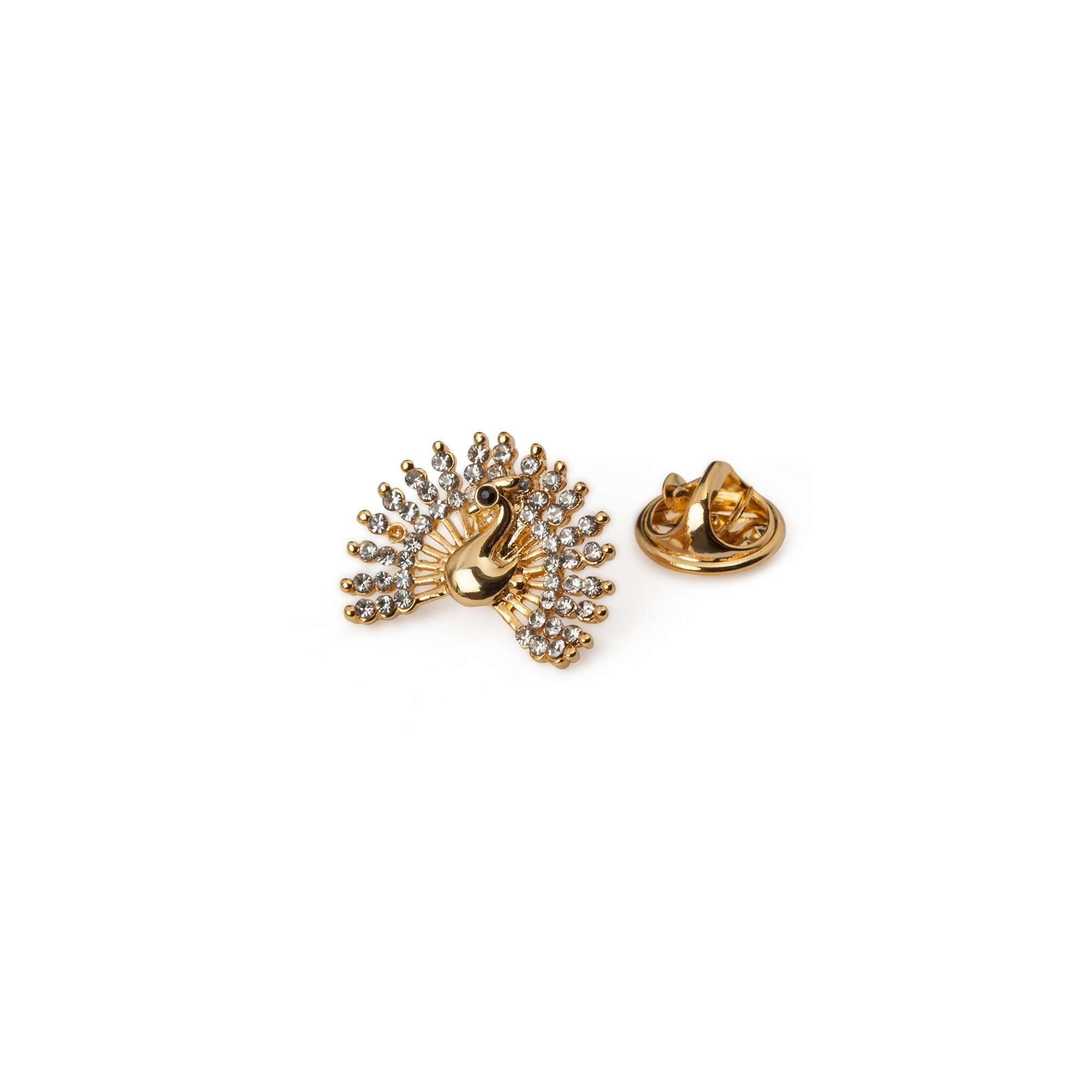 Gold Peacock Lapel Pin - Men Suits