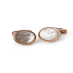 Rose Gold Mother of Pearl Cufflinks - Men Suits