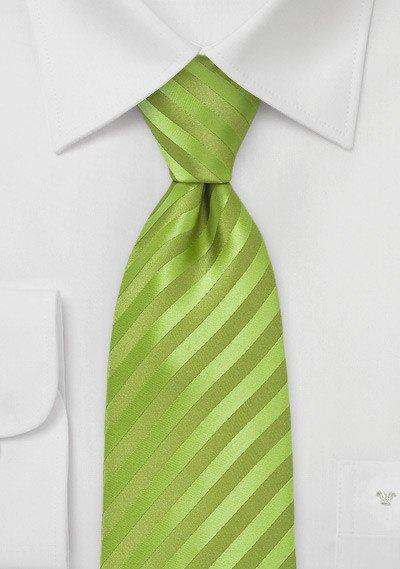 Tonal Green Apple Narrow Striped Necktie - Men Suits
