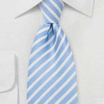 Blue Summer Striped Necktie - Men Suits