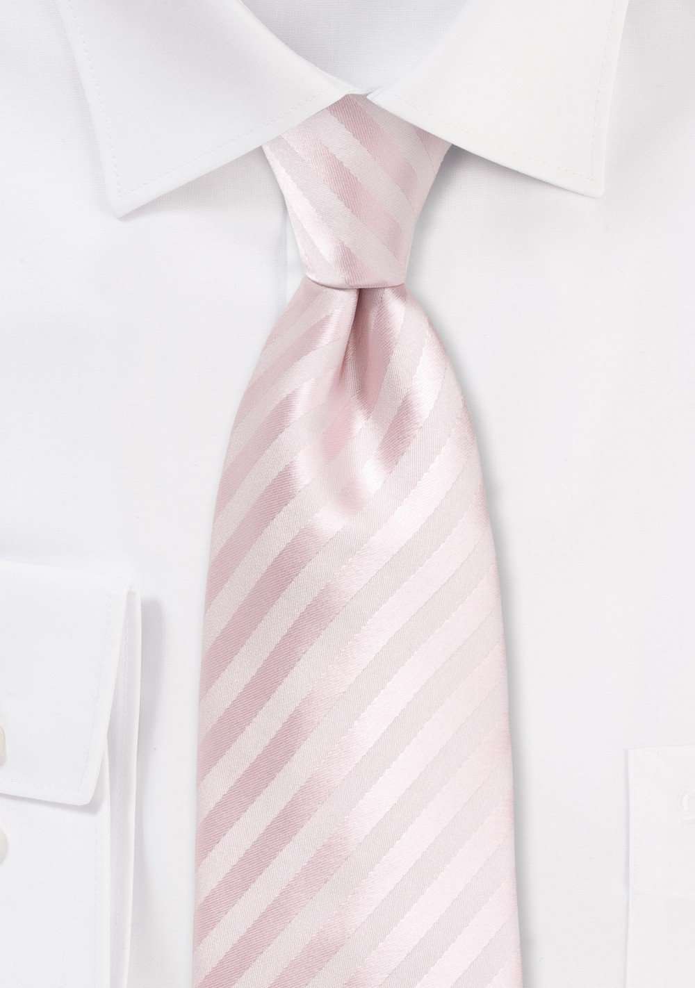 Blush Narrow Striped Necktie - Men Suits