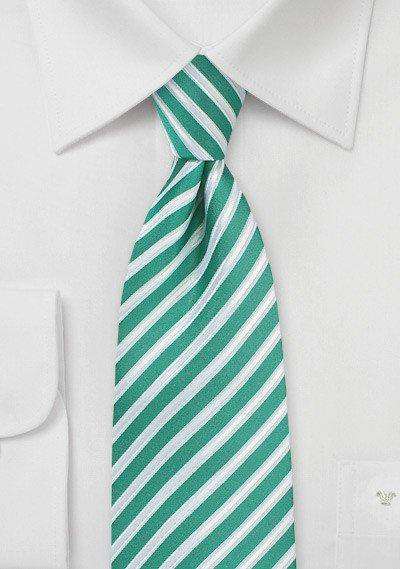Sea Green Summer Striped Necktie - Men Suits