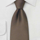 Chestnut Solid Necktie - Men Suits