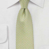 Sage Green Pin Dot Necktie - Men Suits