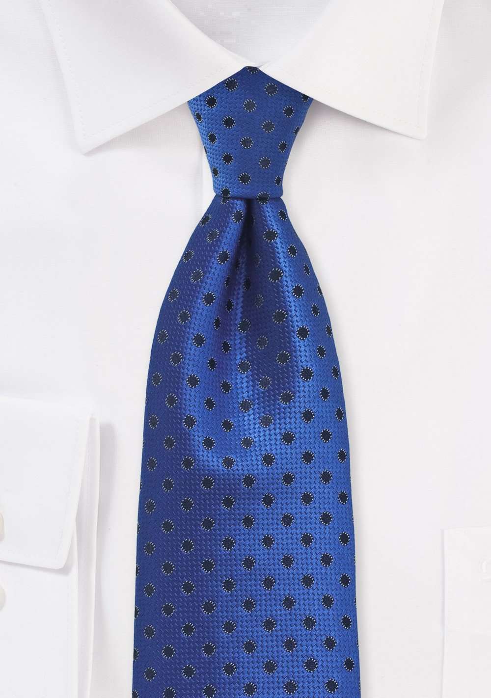 Ultra Marine Blue Polka Dot Necktie - Men Suits