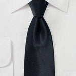 Jet Black Small Texture Necktie - Men Suits