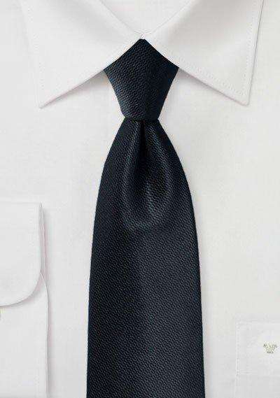 Jet Black Small Texture Necktie - Men Suits