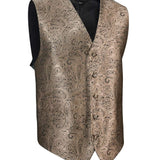 Bronze Gold Proper Paisley Vest - Men Suits