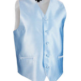 Capri Blue Solid Vest - Men Suits