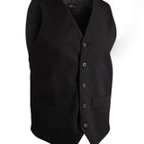 Classic Black Solid Vest - Men Suits
