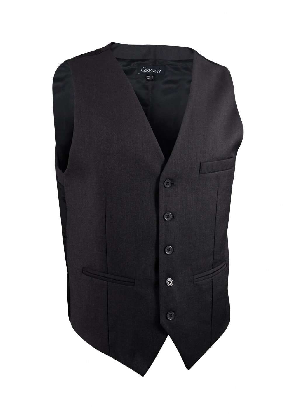 Charcoal Solid Vest - Men Suits