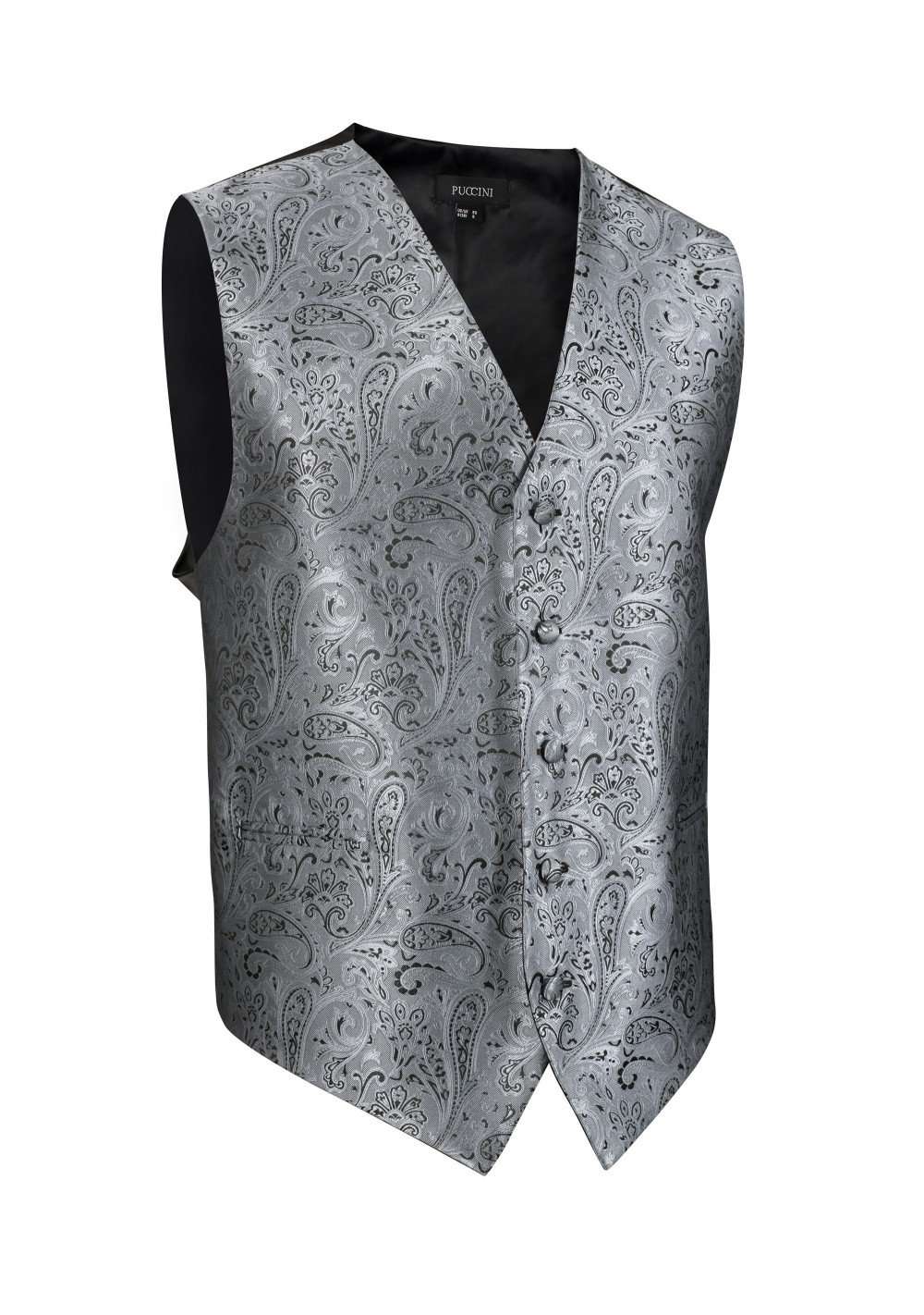 Mercury Silver Proper Paisley Vest - Men Suits
