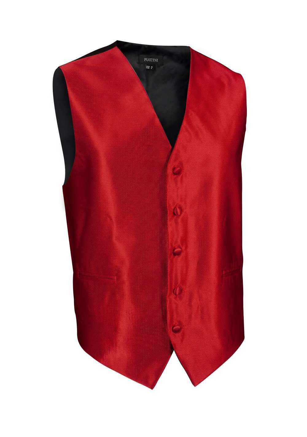 Cherry Red Solid Vest - Men Suits