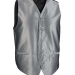 Formal Gray Solid Vest - Men Suits
