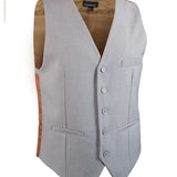 Light Gray Solid Vest - Men Suits