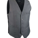 Dress Gray Solid Vest - Men Suits