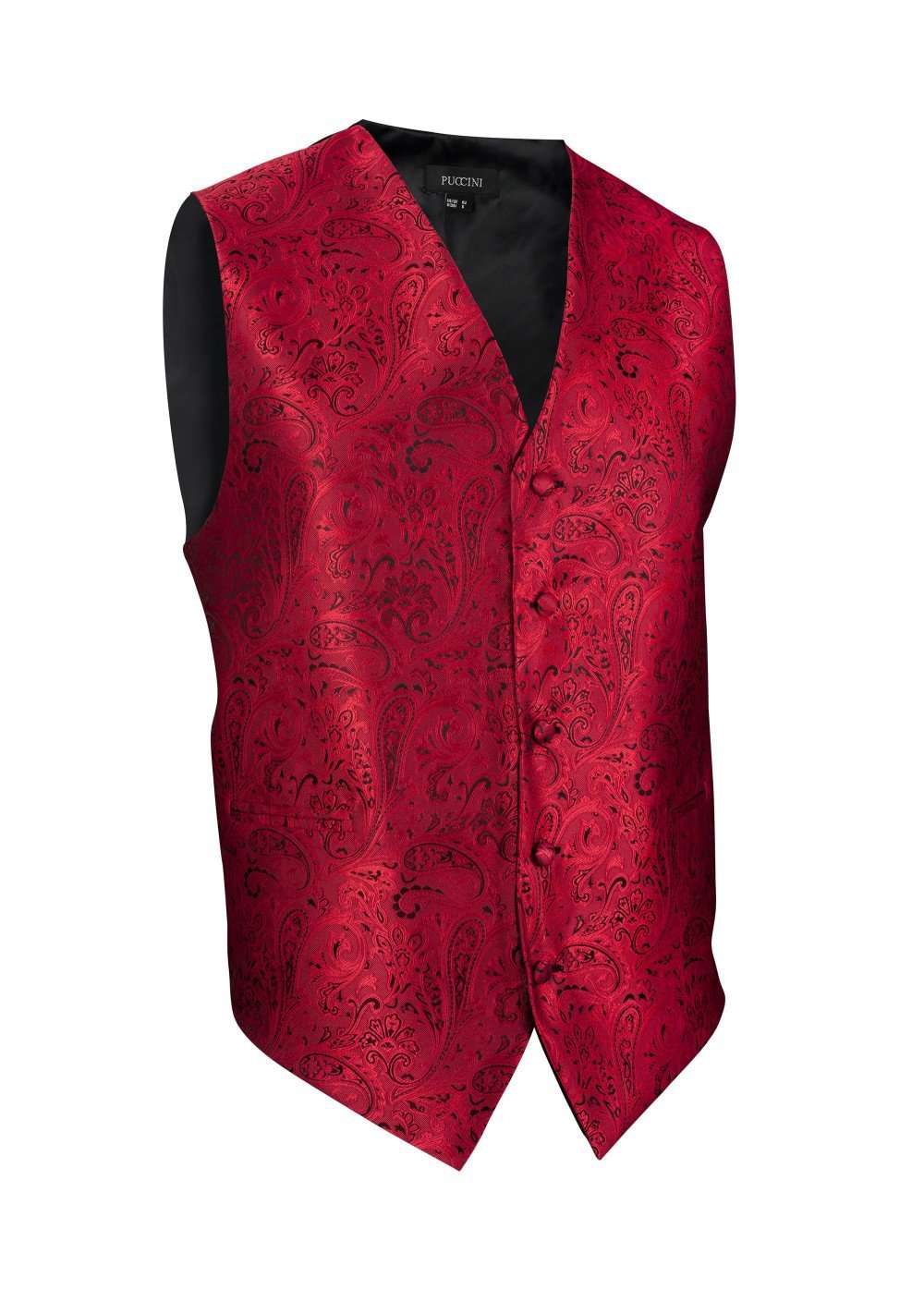 Ruby Red Proper Paisley Vest - Men Suits