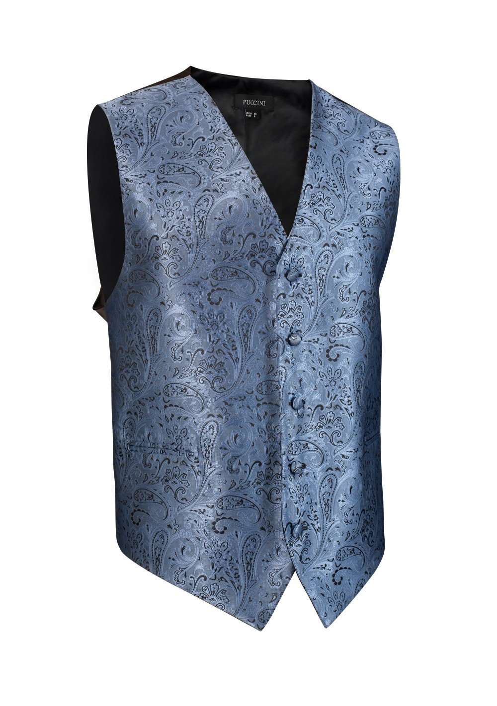 Steel Blue Proper Paisley Vest - Men Suits